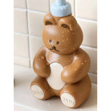 Foam Pump Bottle Cute Bear Shape Large Capacity Foaming Soap Dispenser Bottle for Facial Wash Body Wash Hand Soap Chocolate