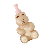 Foam Pump Bottle Cute Bear Shape Large Capacity Foaming Soap Dispenser Bottle for Facial Wash Body Wash Hand Soap Milk Tea Color