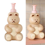 Foam Pump Bottle Cute Bear Shape Large Capacity Foaming Soap Dispenser Bottle for Facial Wash Body Wash Hand Soap Milk Tea Color - Extra Image