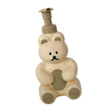 Foam Pump Bottle Cute Bear Shape Large Capacity Foaming Soap Dispenser Bottle for Facial Wash Body Wash Hand Soap Cream Color - Front View