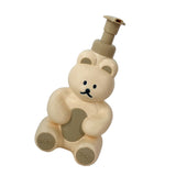 Foam Pump Bottle Cute Bear Shape Large Capacity Foaming Soap Dispenser Bottle for Facial Wash Body Wash Hand Soap Cream Color - Side View