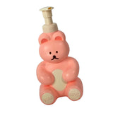 Foam Pump Bottle Cute Bear Shape Large Capacity Foaming Soap Dispenser Bottle for Facial Wash Body Wash Hand Soap Pink - Front View