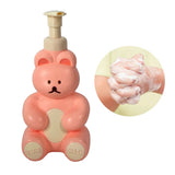Foam Pump Bottle Cute Bear Shape Large Capacity Foaming Soap Dispenser Bottle for Facial Wash Body Wash Hand Soap Pink