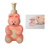 Foam Pump Bottle Cute Bear Shape Large Capacity Foaming Soap Dispenser Bottle for Facial Wash Body Wash Hand Soap Pink
