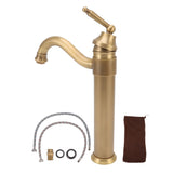 High Sink Faucet Copper Retro Industrial Single Handle Cold Hot Water Mixer Tap for Above Counter Basin Bathroom Hotel