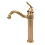 High Sink Faucet Copper Retro Industrial Single Handle Cold Hot Water Mixer Tap for Above Counter Basin Bathroom Hotel