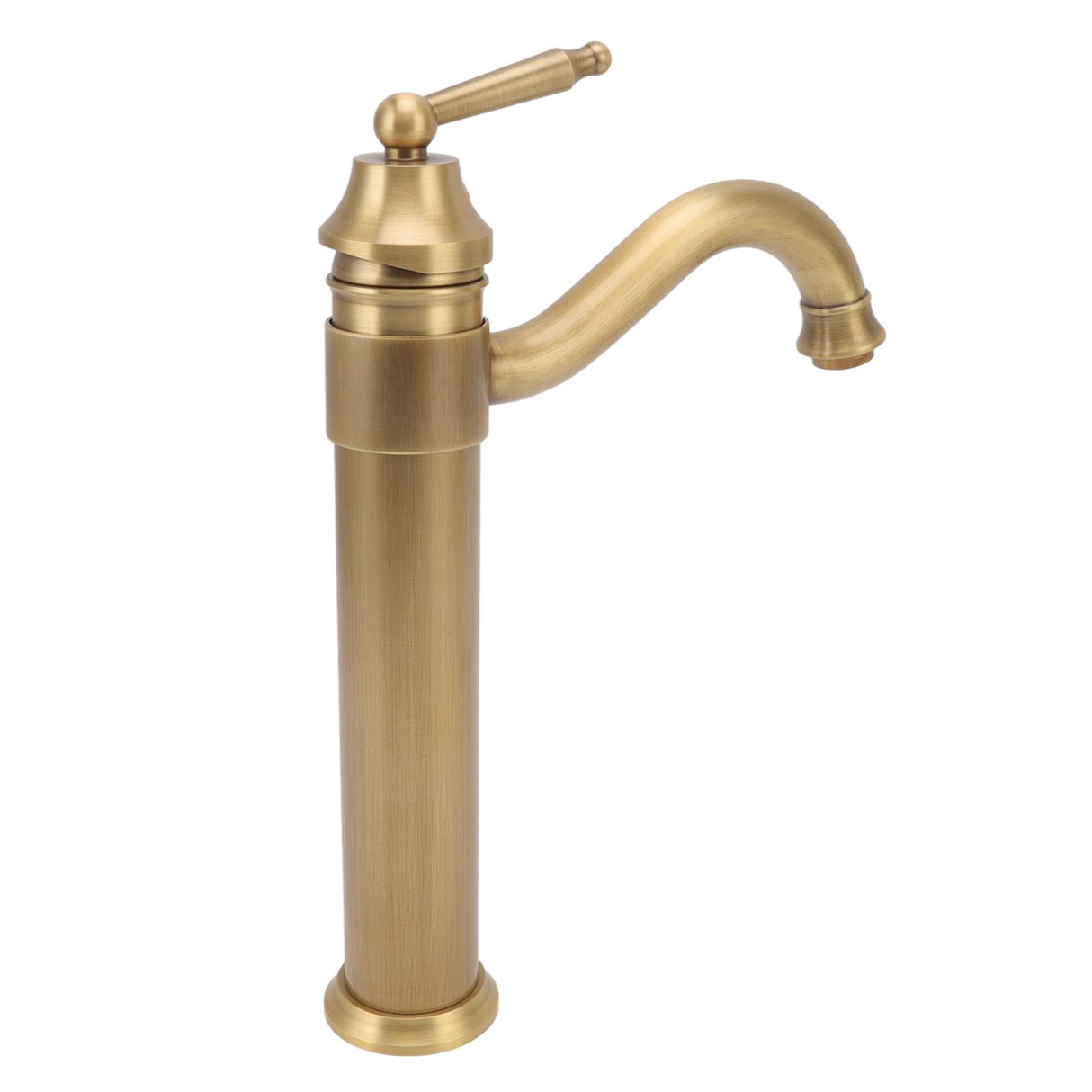 High Sink Faucet Copper Retro Industrial Single Handle Cold Hot Water Mixer Tap for Above Counter Basin Bathroom Hotel