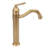 High Sink Faucet Copper Retro Industrial Single Handle Cold Hot Water Mixer Tap for Above Counter Basin Bathroom Hotel