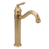 High Sink Faucet Copper Retro Industrial Single Handle Cold Hot Water Mixer Tap for Above Counter Basin Bathroom Hotel - 45-Degree Angle