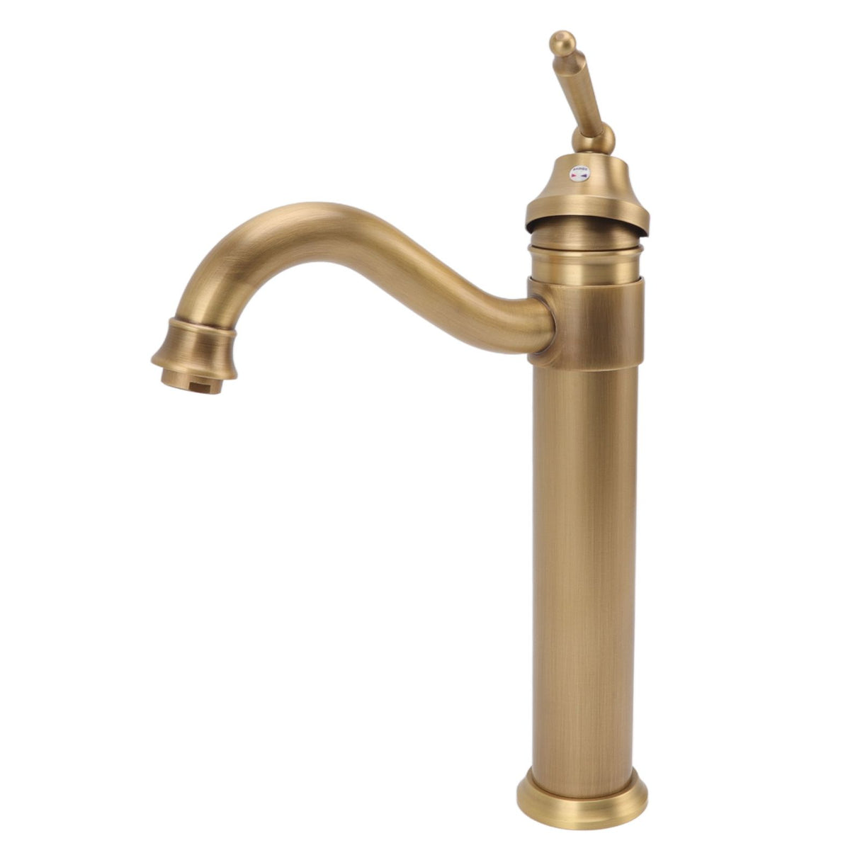 High Sink Faucet Copper Retro Industrial Single Handle Cold Hot Water Mixer Tap for Above Counter Basin Bathroom Hotel