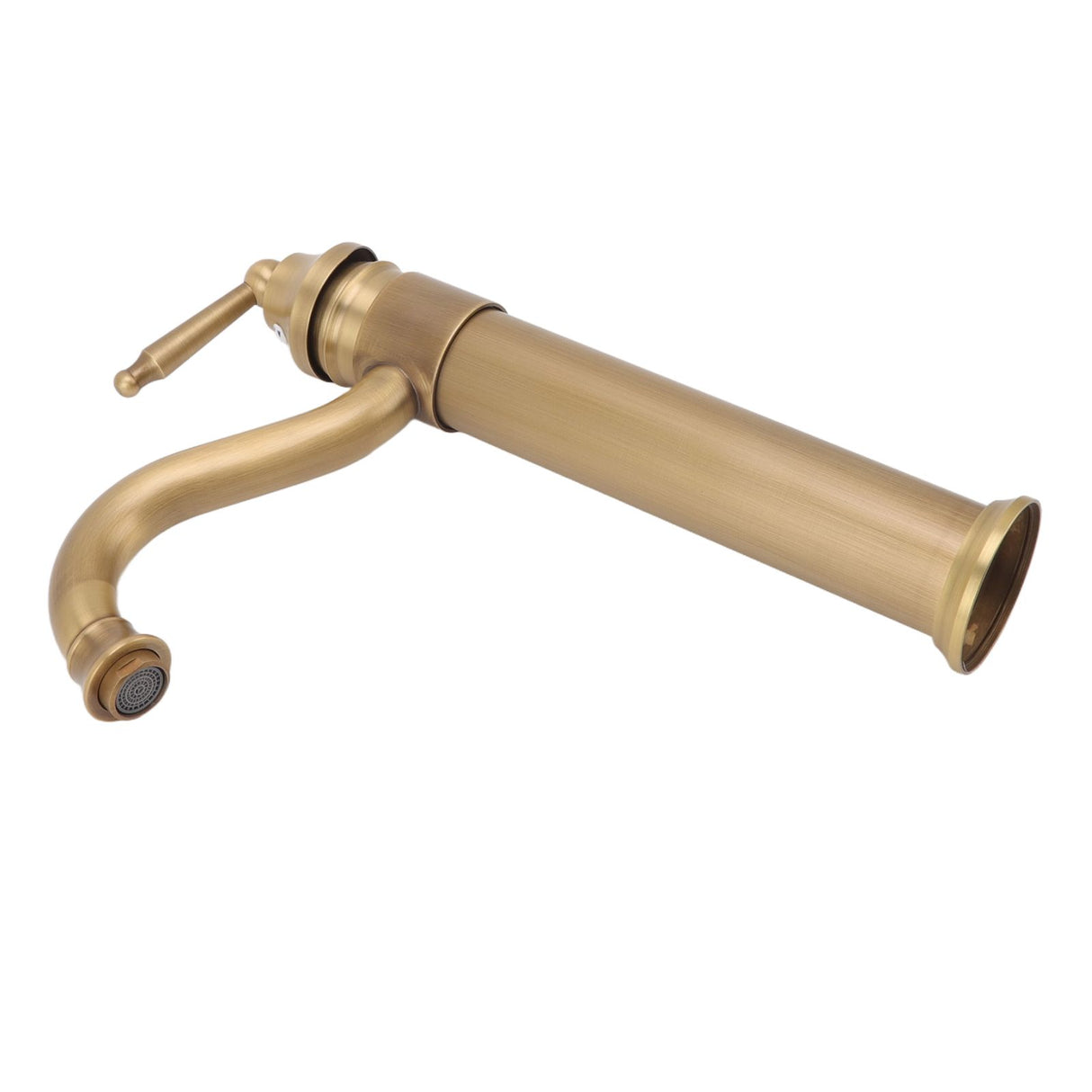 High Sink Faucet Copper Retro Industrial Single Handle Cold Hot Water Mixer Tap for Above Counter Basin Bathroom Hotel