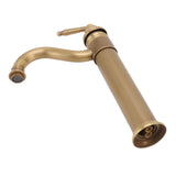 High Sink Faucet Copper Retro Industrial Single Handle Cold Hot Water Mixer Tap for Above Counter Basin Bathroom Hotel