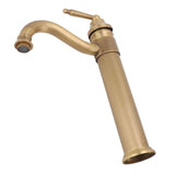 High Sink Faucet Copper Retro Industrial Single Handle Cold Hot Water Mixer Tap for Above Counter Basin Bathroom Hotel