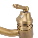 High Sink Faucet Copper Retro Industrial Single Handle Cold Hot Water Mixer Tap for Above Counter Basin Bathroom Hotel