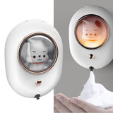 Wall Mounted Soap Dispenser Space Capsule Design Rechargeable Space Saving Wall Automatic Foaming Soap Dispenser White - Rear View