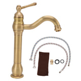 Basin Faucet Retro European Style Brass Gourd Design with Hose and Gasket Bathroom Sink Faucet for Home