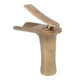 Bathroom Sink Faucet Antique Single Span Brass Waterfall Under Counter Basin Mixer Tap for Cold and Hot Water