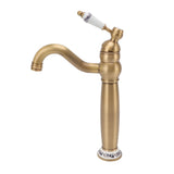 Bathroom Faucet Antique Single Span European Style Brass Basin Mixed Tap for Home Hot Cold Water