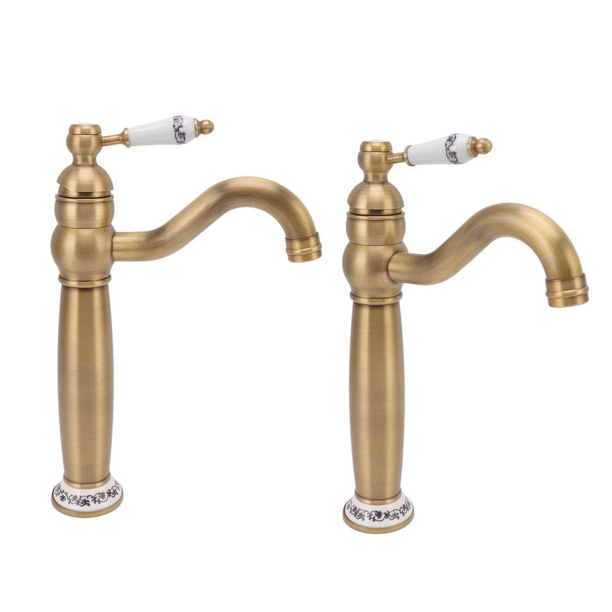 Bathroom Faucet Antique Single Span European Style Brass Basin Mixed Tap for Home Hot Cold Water