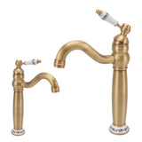Bathroom Faucet Antique Single Span European Style Brass Basin Mixed Tap for Home Hot Cold Water