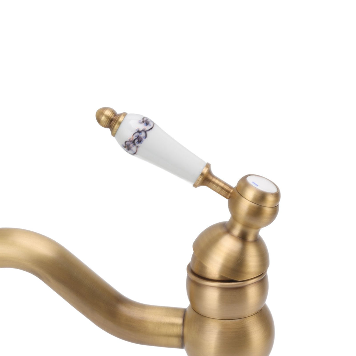 Bathroom Faucet Antique Single Span European Style Brass Basin Mixed Tap for Home Hot Cold Water