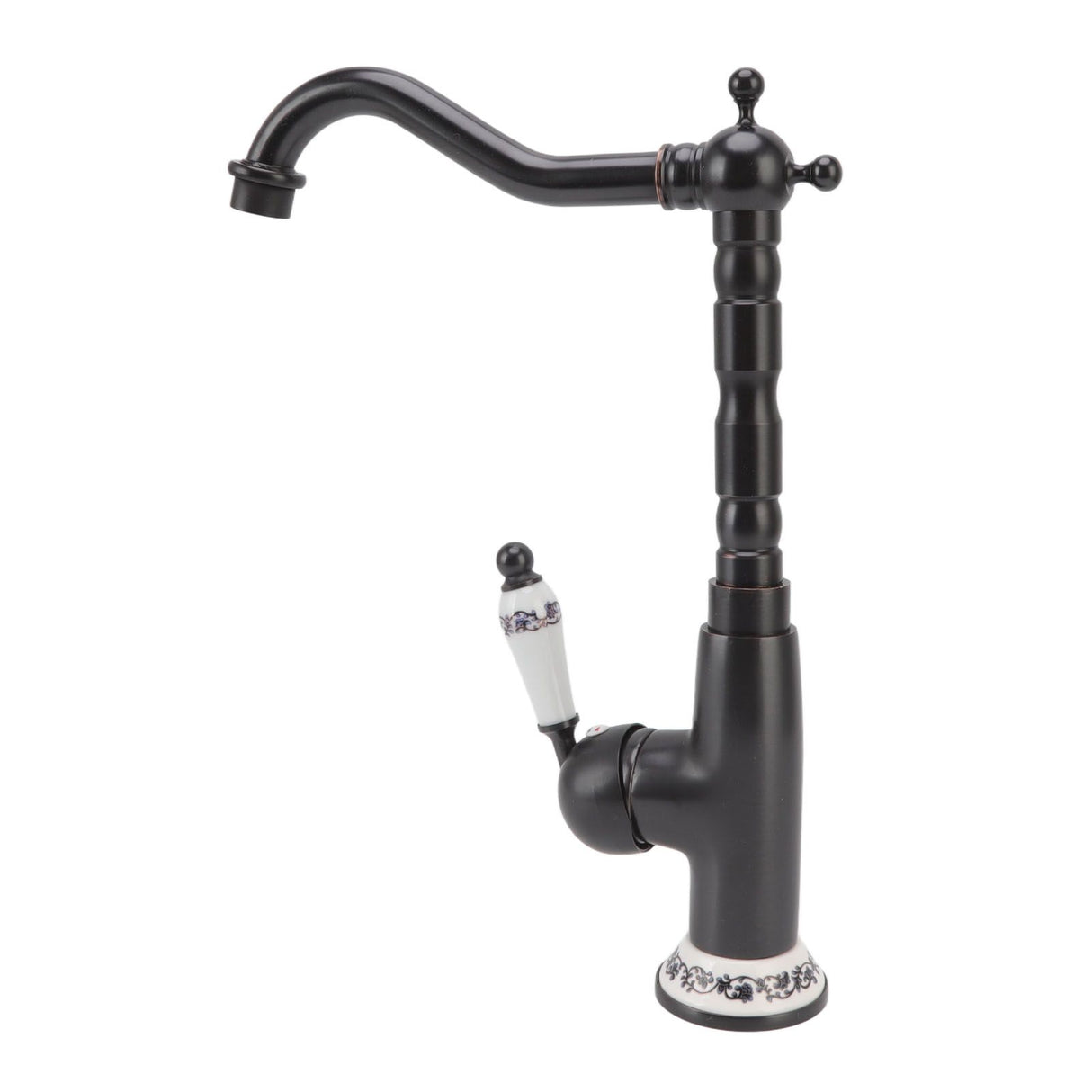Antique Faucet Retro Style Porcelain Valve Long Spout Sturdy Brass Rotatable Antique Mixer Tap for Bathroom Kitchen