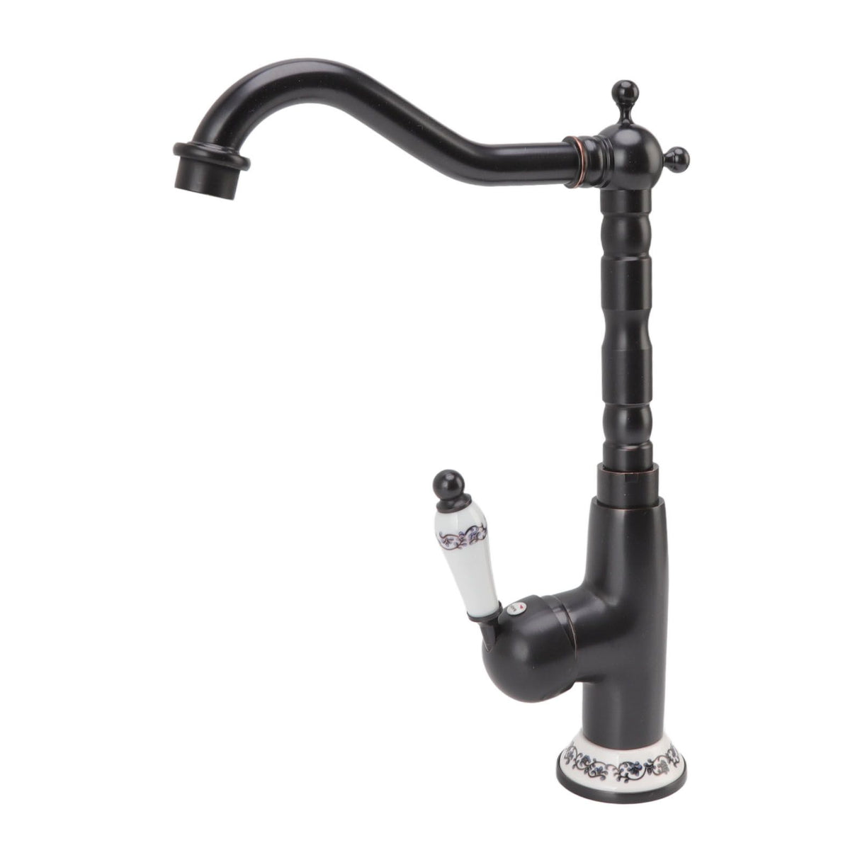 Antique Faucet Retro Style Porcelain Valve Long Spout Sturdy Brass Rotatable Antique Mixer Tap for Bathroom Kitchen