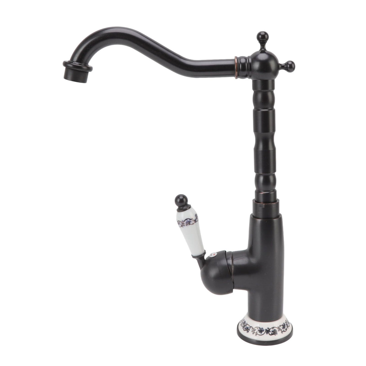Antique Faucet Retro Style Porcelain Valve Long Spout Sturdy Brass Rotatable Antique Mixer Tap for Bathroom Kitchen