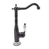 Antique Faucet Retro Style Porcelain Valve Long Spout Sturdy Brass Rotatable Antique Mixer Tap for Bathroom Kitchen