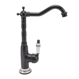 Antique Faucet Retro Style Porcelain Valve Long Spout Sturdy Brass Rotatable Antique Mixer Tap for Bathroom Kitchen