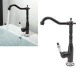 Antique Faucet Retro Style Porcelain Valve Long Spout Sturdy Brass Rotatable Antique Mixer Tap for Bathroom Kitchen