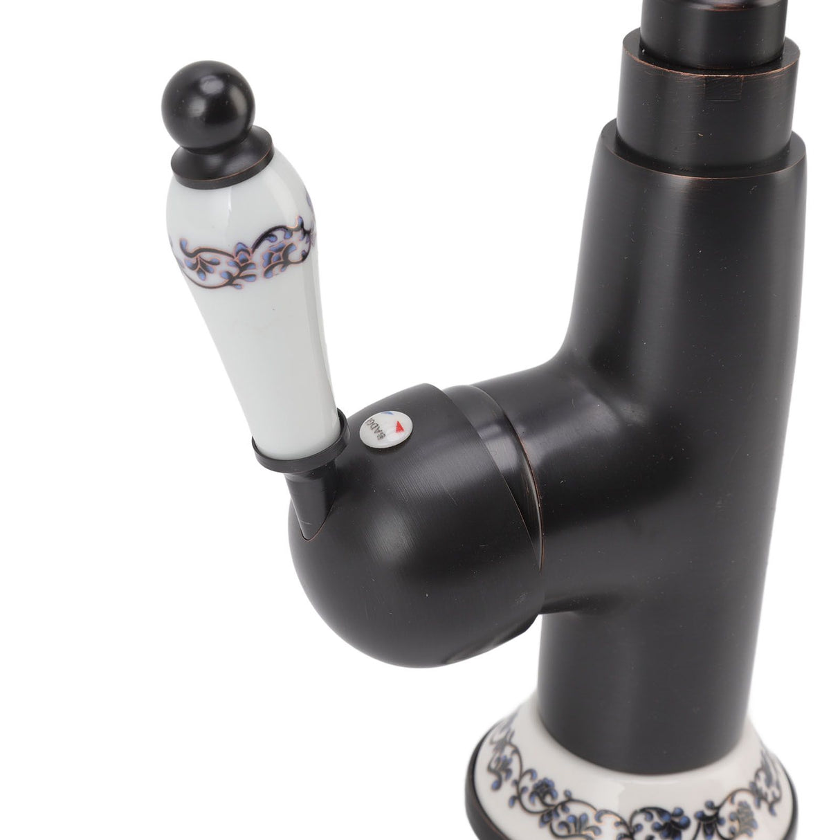 Antique Faucet Retro Style Porcelain Valve Long Spout Sturdy Brass Rotatable Antique Mixer Tap for Bathroom Kitchen
