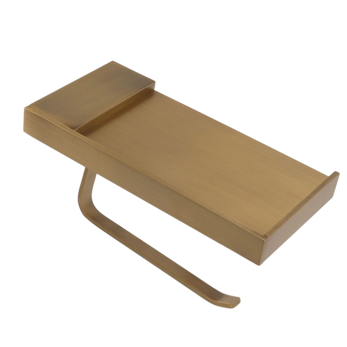 Paper Towel Holder Antique Style Pure Copper Wall Mounted Stable Floating Towel Holder with Shelf for Kitchen Bathroom