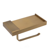 Paper Towel Holder Antique Style Pure Copper Wall Mounted Stable Floating Towel Holder with Shelf for Kitchen Bathroom - Rear View