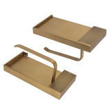 Paper Towel Holder Antique Style Pure Copper Wall Mounted Stable Floating Towel Holder with Shelf for Kitchen Bathroom - Extra Image