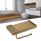 Paper Towel Holder Antique Style Pure Copper Wall Mounted Stable Floating Towel Holder with Shelf for Kitchen Bathroom