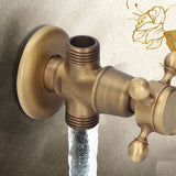 Angle Valve Vintage Style Brass High Hardness Good Sealing Cold Hot Faucet Water Stop Valve - Extra Image