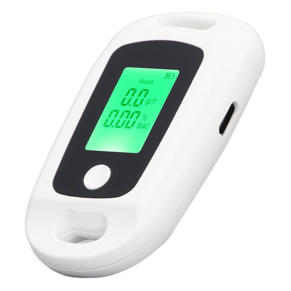 Alcohol Detector USB Rechargeable High Accuracy Portable Breath Alcohol Tester with LCD Screen White