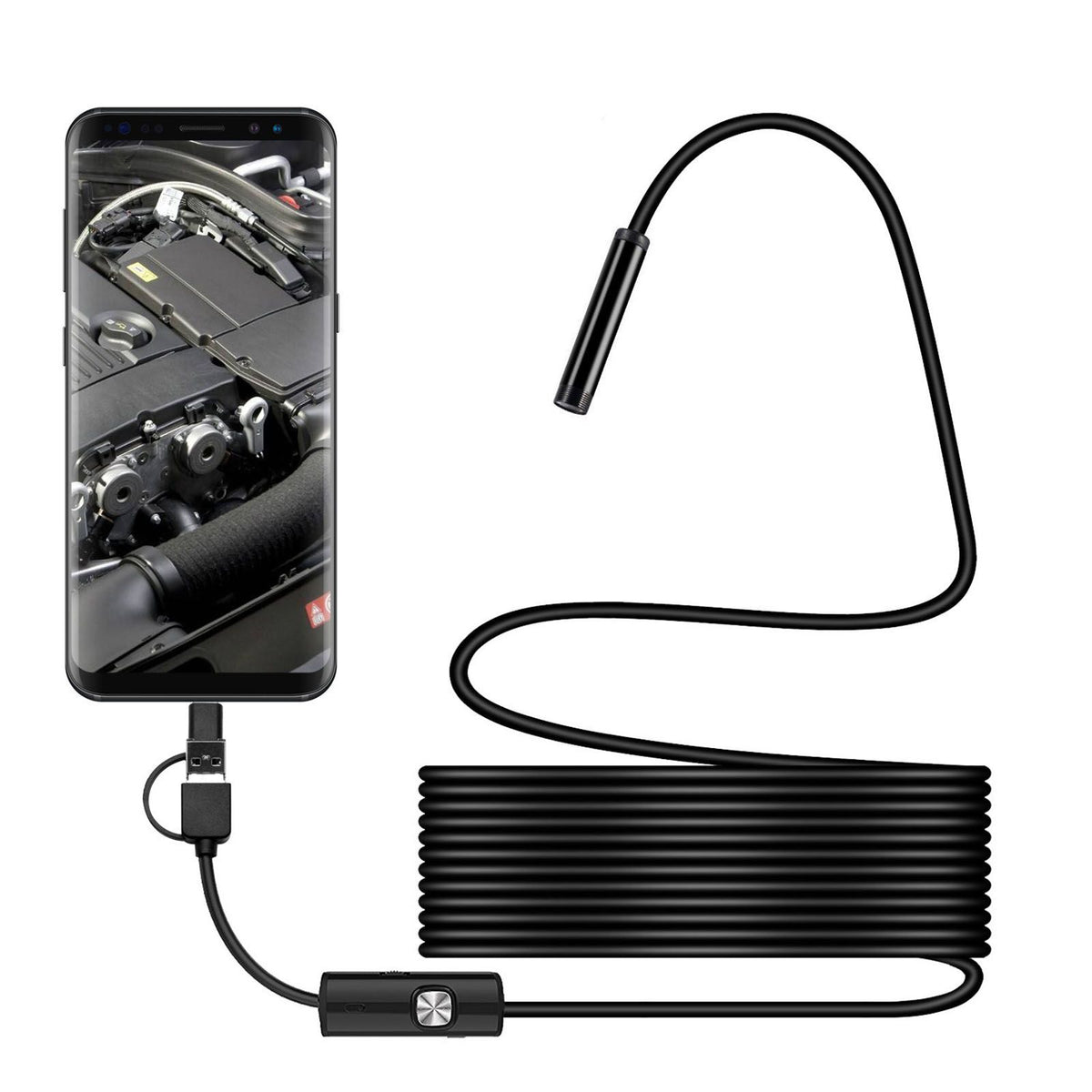 3 in 1 Endoscope Camera HD ABS Aluminium Alloy Industrial Endoscope for Android 6.1 for Pipe Car