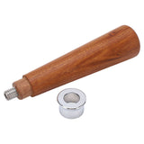 M10 Thread Coffee Filter Replacement Handle Red Rosewood Handle for Coffee Portafilter Flat Bottom - Low Angle
