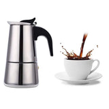 300ML Moka Pot Stainless Steel Italian Ergonomic Design Insulated Coffee Pot for Home - Side View