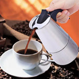 300ML Moka Pot Stainless Steel Italian Ergonomic Design Insulated Coffee Pot for Home - 45-Degree Angle