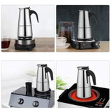 300ML Moka Pot Stainless Steel Italian Ergonomic Design Insulated Coffee Pot for Home - Extra Image