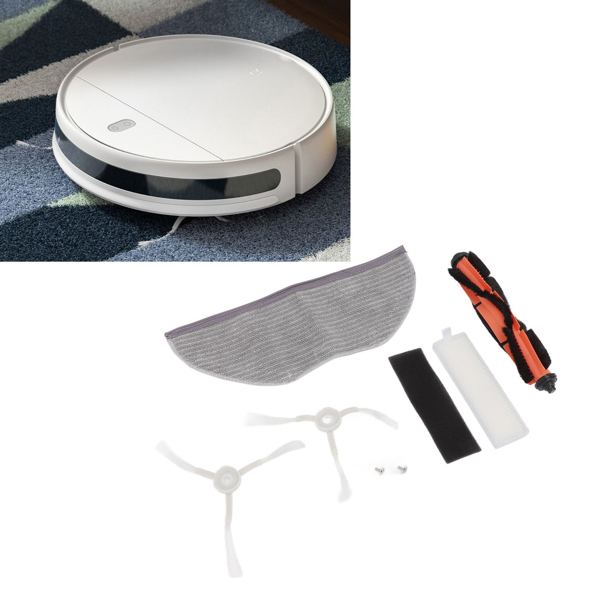 Main Brush Side Brush Filter Mop Cloth Set for Xiaomi Mijia G1 MJSTG1 Vacuum Cleaner Replacement Parts