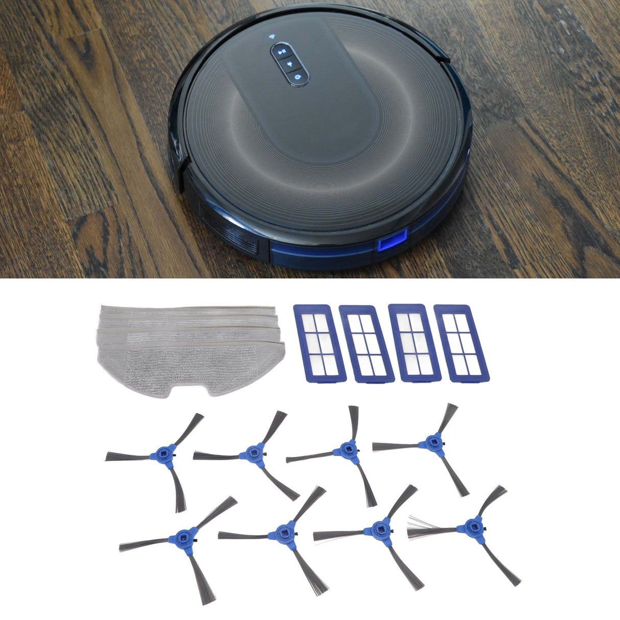 Vacuum Sweeper Filter Kit 4 Filter 4 Mop Cloths 8 Side Brush Robot Vacuum Cleaner Side Brush for G10