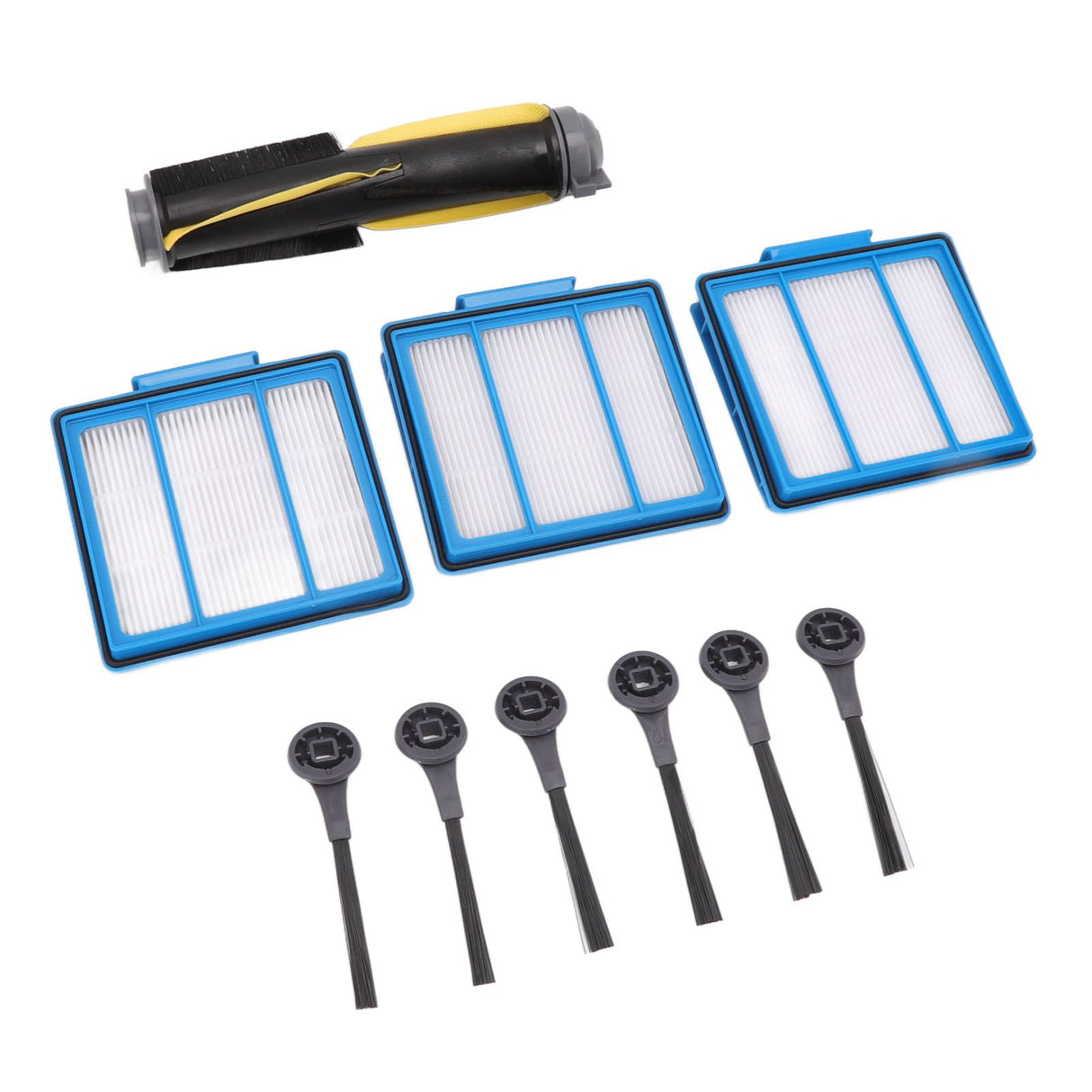 Sweeper Brush Filter Set ABS Housing High Efficiency Particulate Air Filter with 6PCS Side Brush for Shark IQ RV101