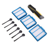 Sweeper Brush Filter Set ABS Housing High Efficiency Particulate Air Filter with 6PCS Side Brush for Shark IQ RV101