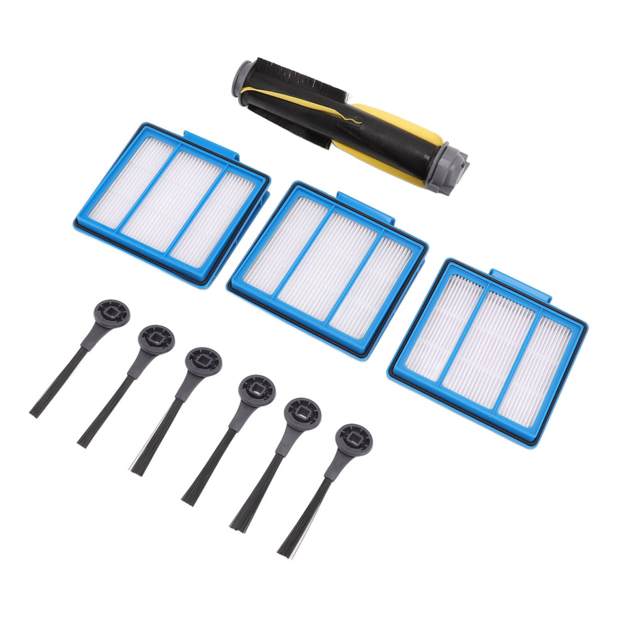 Sweeper Brush Filter Set ABS Housing High Efficiency Particulate Air Filter with 6PCS Side Brush for Shark IQ RV101
