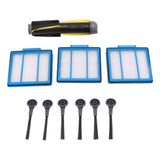 Sweeper Brush Filter Set ABS Housing High Efficiency Particulate Air Filter with 6PCS Side Brush for Shark IQ RV101