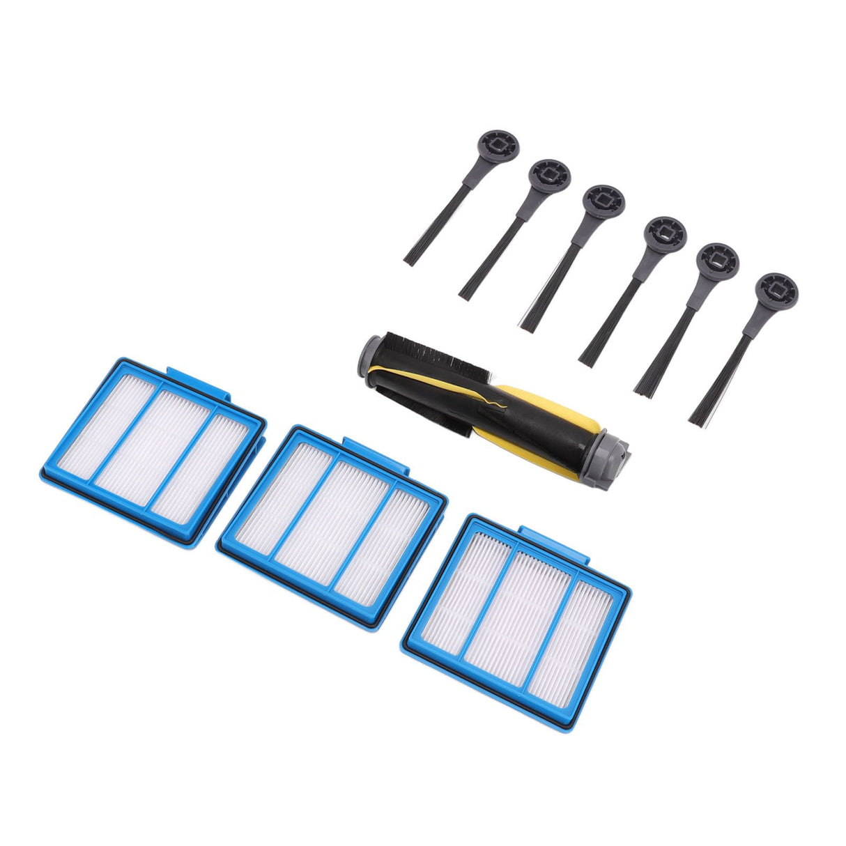 Sweeper Brush Filter Set ABS Housing High Efficiency Particulate Air Filter with 6PCS Side Brush for Shark IQ RV101